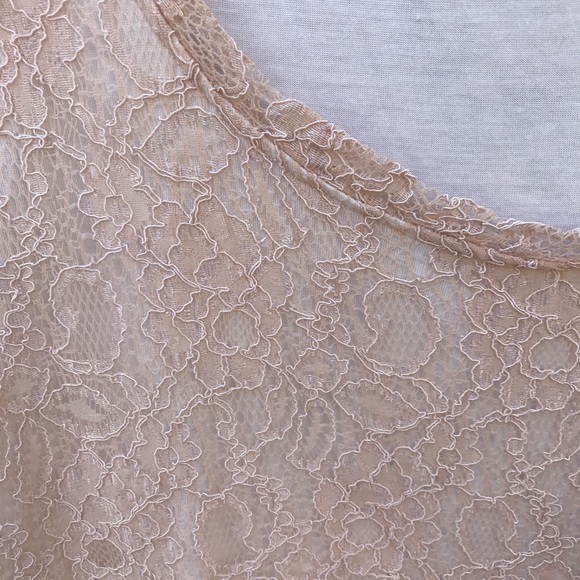 Anthropologie Pink Lace Peplum Top - M - Picture 3 of 7